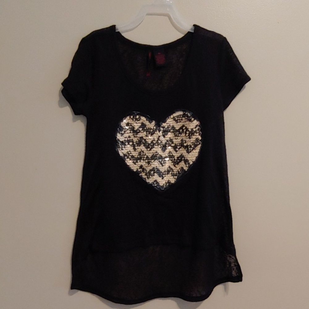 Heart-N-Crush Girls High-Low Short Sleeve Top